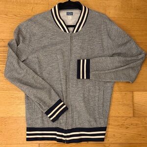 J. Crew Navy and White Striped Collar Jacket